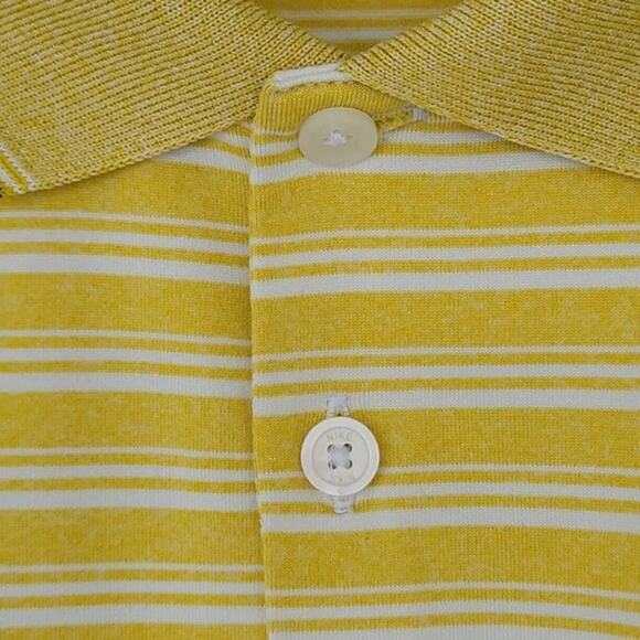 Nike Dri Fit Striped Polo Shirt Yellow White Men Size 2XL Golf Activewear - Picture 7 of 14